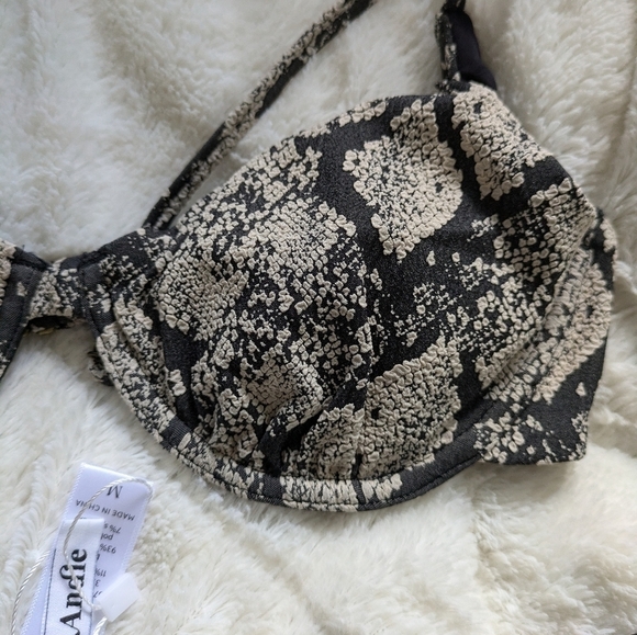 ANDIE SWIM Snake Print Sicily Top Riveria High Waisted Bottom Bikini NEW Size M - Picture 6 of 12